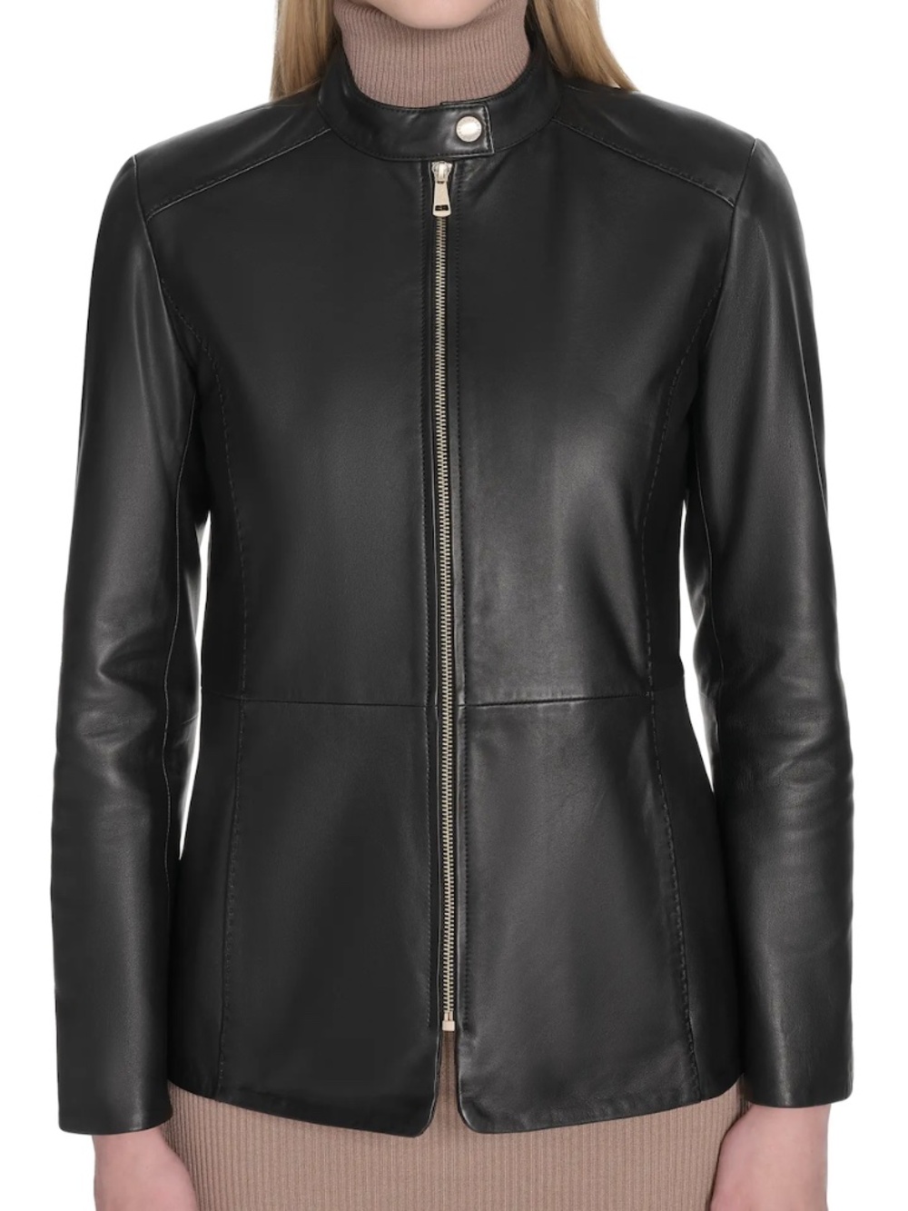Cole Haan Leather Biker Jacket